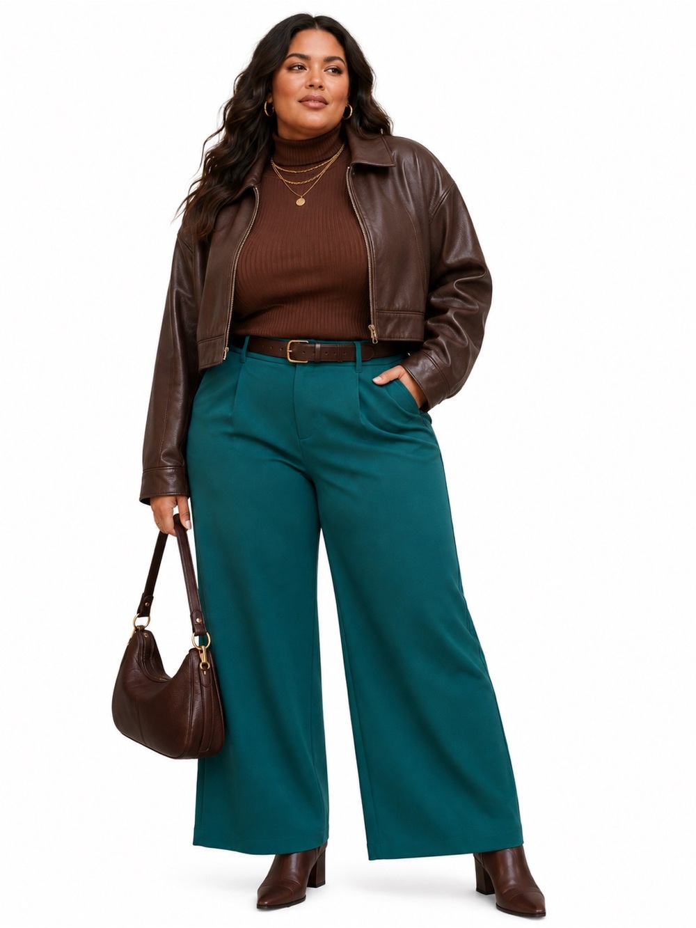 Wide-Leg Teal Pants - Women Pants & Jumpsuits